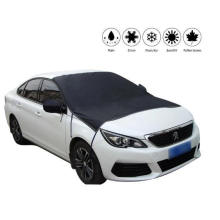 Outdoor Windproof Magnetic Half Car Cover Sunshade Protector Car Windshield Snow Ice Cover with Rear Mirror Covers